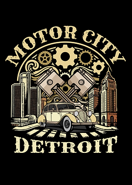 Motor City Detroit Souvenir Cars Michigan Detroit