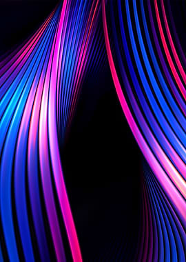Neon Curtain - Abstract Swirling Fractal Art