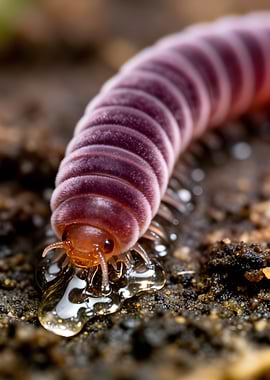 Millipede drinking liquid