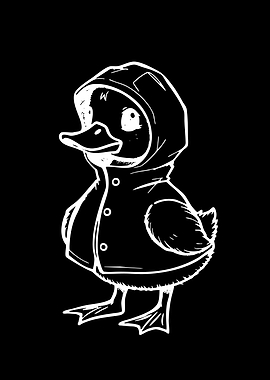 Cute Duckling in a Raincoat