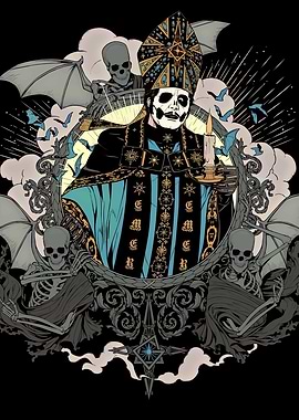 Papa Emeritus with Skeletons and Bats