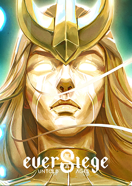 Golden Warrior with Glowing Eyes