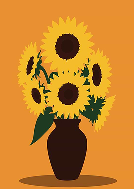 Vase of Sunflowers