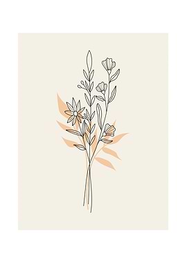 Minimalist Floral Line Art