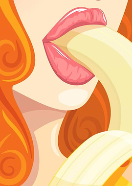 Woman eating a banana