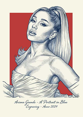 Ariana Grande Portrait Engraving
