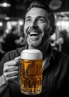 Man holding a beer mug