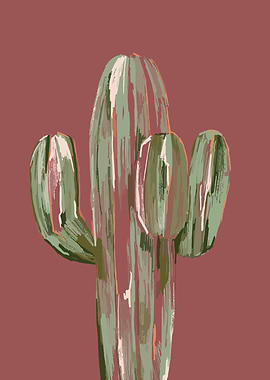 Abstract Cactus Painting