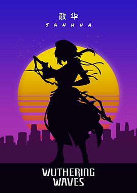 Wuthering Waves Sanhua Silhouette Poster