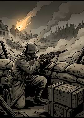 Soldier in Trench Warfare