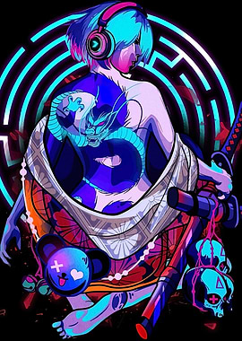 Cyberpunk Dragon Tattoo Woman