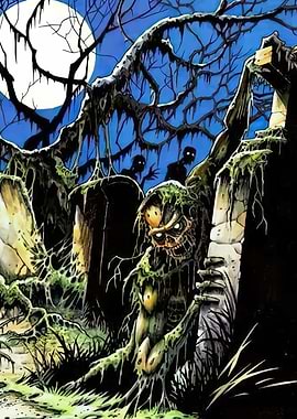 Spooky Zombie Graveyard Scene