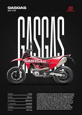 GasGas SM 700 Motorcycle Poster