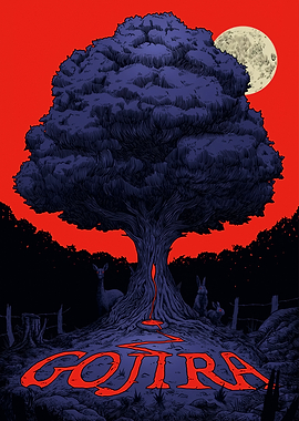 Gojira Tree Moon Night