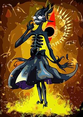 Skeleton Figure in Dark Dress