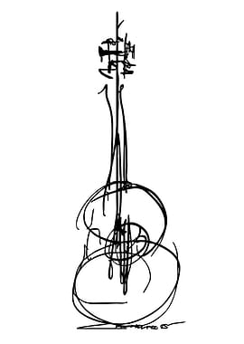 Abstract Guitar Sketch