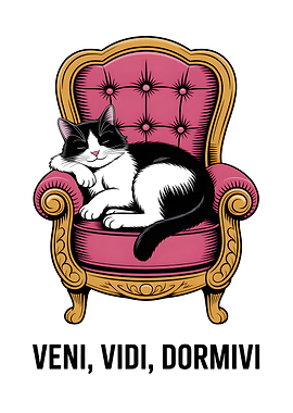 Cat Sleeping on a Throne