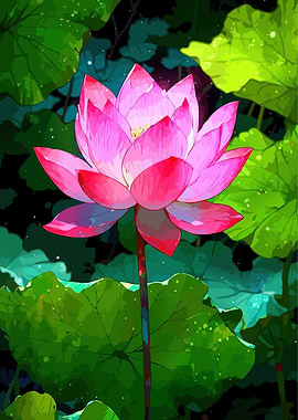 Vibrant Pink Lotus Flower