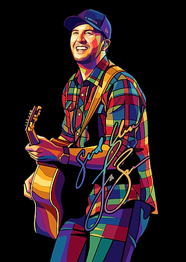 Colorful Guitarist with Luke Bryan