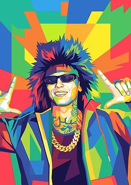 Colorful WPAP Portrait of a Central Cee