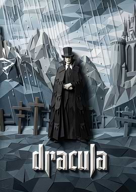 Dracula Papercraft in a Graveyard