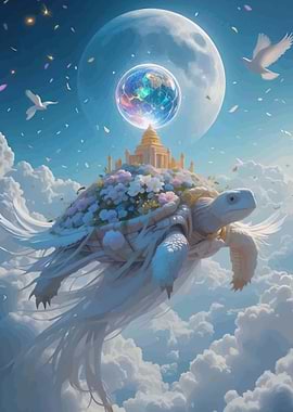 Celestial Turtle Carrying a World