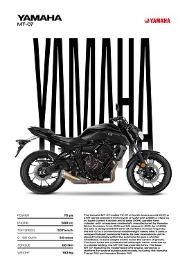 Yamaha MT-07 Motorcycle Poster
