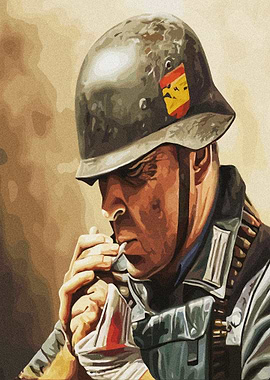 Soldier Lighting a Cigarette