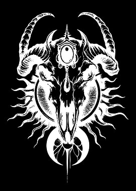 Demonic Goat Skull with Third Eye