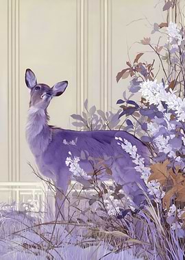 Deer in a Floral Setting