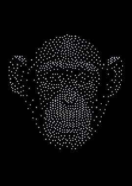 Monkey Face Made of Dots