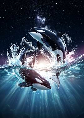 Cosmic Orcas - Celestial Ocean Breach