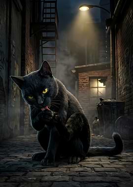 Black Cat in Alley