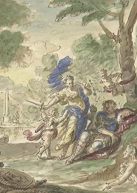 Mythological Scene with Figures and Cherubs