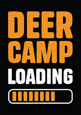 Deer hunting decor - Funny 'Deer Camp Loading' rustic wall art for man cave