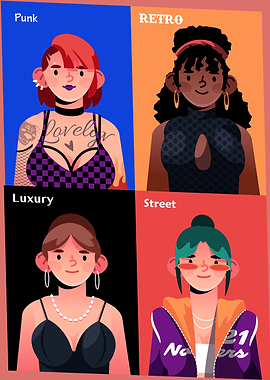 Four Fashion Styles Illustrated