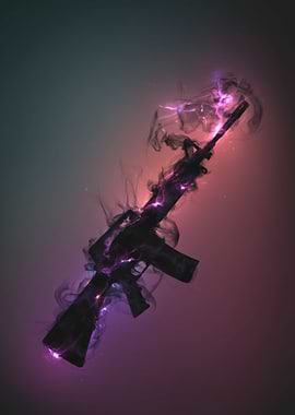 Gun with Smoke and Lightning