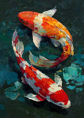 Two Koi Fish Painting