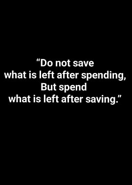 Inspirational quote about saving