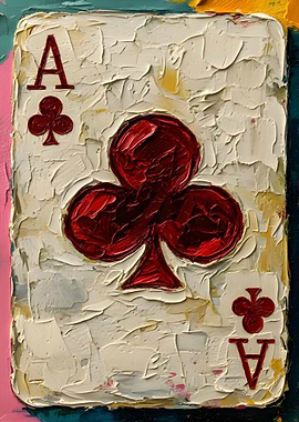 Ace of Clubs Card Painting