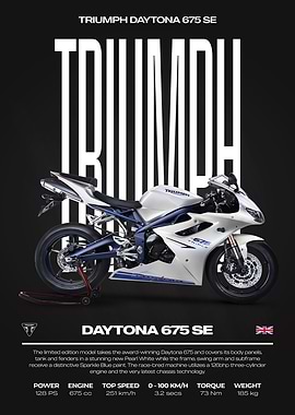 Triumph Daytona 675 SE Motorcycle Poster