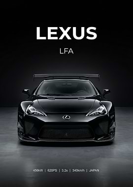 black Lexus LFA Supercar poster