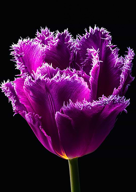 Purple fringed tulip macro photography
