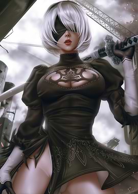 2B with Sword