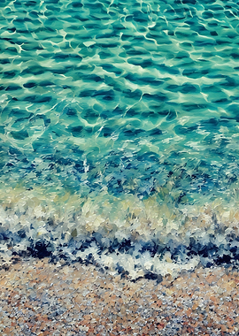 Impressionistic Beach and Ocean