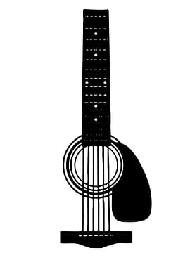 Black Silhouette of an Acoustic Guitar