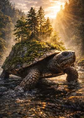 Giant Turtle with Forest on its Back