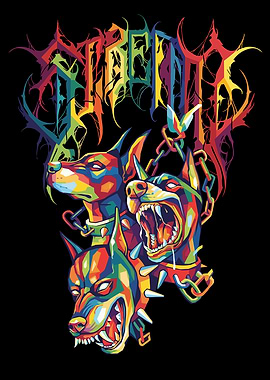Cerberus with Colorful Typography