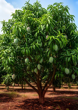 Mango Tree Laden with Fruit