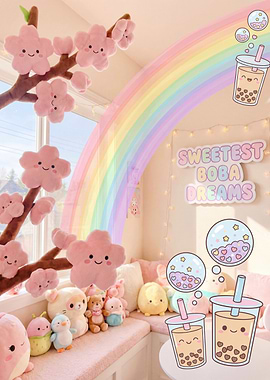 Cute Boba and Cherry Blossom Plushies